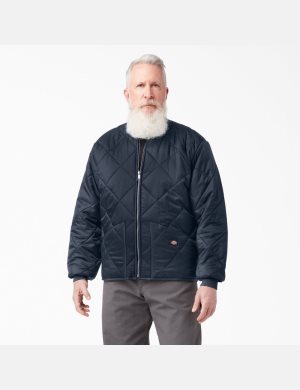 Dark Navy Dickies Diamond Quilted Coats & Jackets | 379VJXGPE