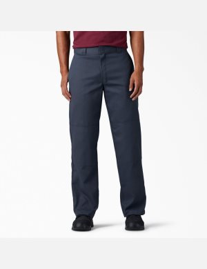 Dark Navy Dickies FLEX Loose Double Knee Pants | 850JVSGER