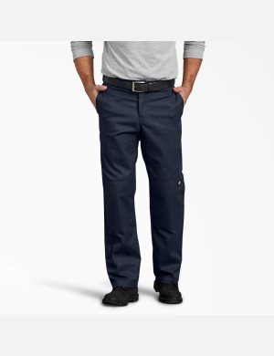 Dark Navy Dickies FLEX Regular Double Knee Pants | 925YJKVIB