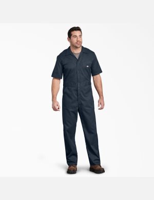 Dark Navy Dickies FLEX Short Sleeve Coveralls | 126DNAYVX