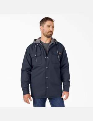 Dark Navy Dickies Hydroshield Duck Hooded Coats & Jackets | 786HLPTSF