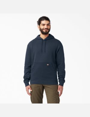 Dark Navy Dickies Midweight Fleece Hoodies | 498GLUZDE