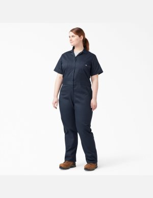 Dark Navy Dickies Plus FLEX Cooling Short Sleeve Coveralls | 340BLXFCK