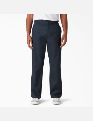 Dark Navy Dickies Regular Fit Twill & Ripstop Pants | 907PZWHVX