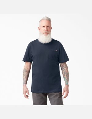 Dark Navy Dickies Short Sleeve Two Packs Shirts | 291ALMOYR