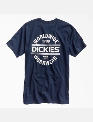 Dark Navy Dickies Worldwide Workwear Graphic T-Shirts | 105UTXPMY