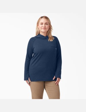 Dark Navy Heather Dickies Plus Cooling Performance Tops | 908HYEJIM