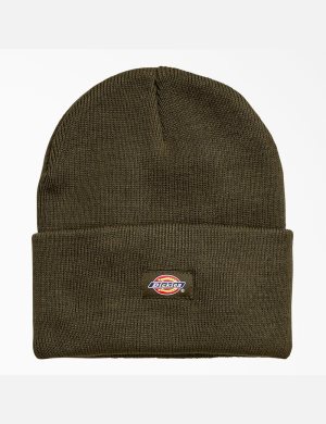 Dark Olive Dickies Cuffed Knit Hats | 714NYVOTF