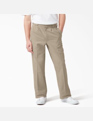 Desert Sand Dickies Chatom Pleated Pants | 590WHUFEB