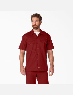 English Red Dickies Short Sleeve Shirts | 365CAHWKE