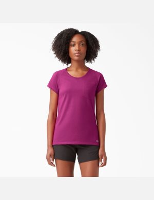 Festival Fuchsia Dickies Cooling Short Sleeve T-Shirts | 351AWZCOE