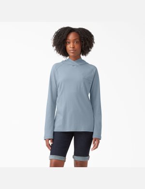 Fog Blue Dickies Cooling Performance Sun Shirt | 645FBXNDO