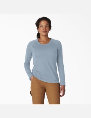 Fog Blue Dickies Long Sleeve T-Shirt Long Sleeve T-Shirts | 479JVBLMW