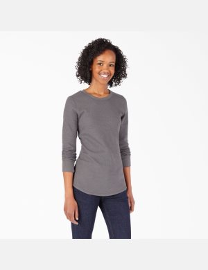 Graphite Gray Dickies Thermal Long Sleeve T-Shirts | 180UVQTJD