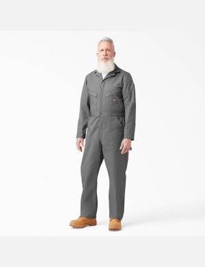 Gray Dickies Deluxe Blended Long Sleeve Coveralls | 913KJZORN