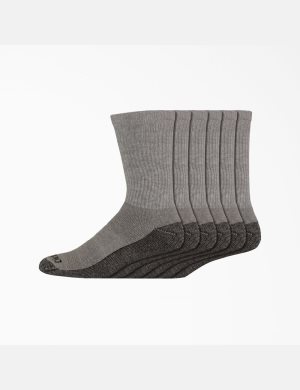 Gray Dickies Moisture Control Crew Work Socks | 721DWXNGS