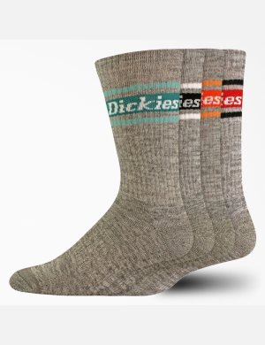 Gray Dickies Rugby Stripe Crew Socks | 057ANYZCW