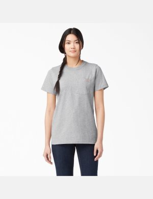 Heather Gray Dickies Short Sleeve Heavyweight T-Shirts | 259YBLWOI