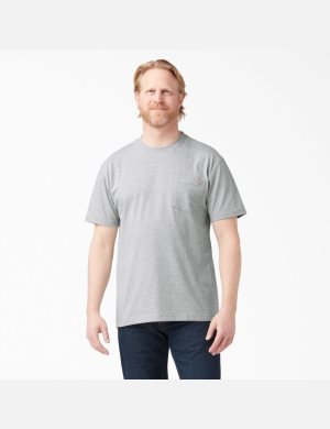 Heather Gray Dickies Short Sleeve Heavyweight T-Shirts | 792OZQKNC