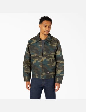 Hunter Green Camo Dickies Insulated Eisenhower Coats & Jackets | 239NFLHXD