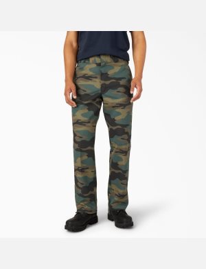 Hunter Green Camo Dickies Original 874 Work Pants | 230YBAETZ