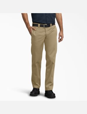 Khaki Dickies Slim Fit Straight Leg Work Pants | 546INYUES