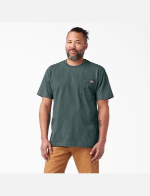 Lincoln Green Dickies Short Sleeve Heavyweight Shirts | 504OWMXRD