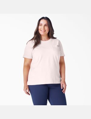 Lotus Pink Dickies Plus Heavyweight Short Sleeve Tops | 730WNKCZD