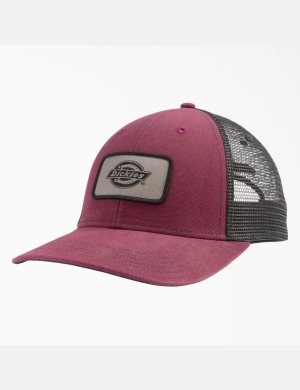 Maroon Dickies Canvas Trucker Hats | 639ORVSNZ