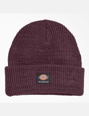 Maroon Dickies Skateboarding Cuffed Hats | 084MFBINU