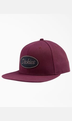 Maroon Dickies Twill Flat Bill Hats | 670SJWVXP