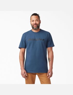 Midnight Blue Dickies Short Sleeve Relaxed Fit Icon Graphic T-Shirts | 041ZJEBDM