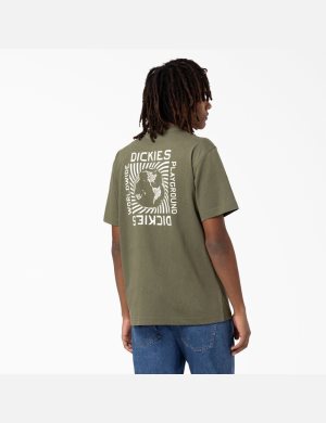 Military Green Dickies Marbury Short Sleeve T-Shirts | 780YVPOML