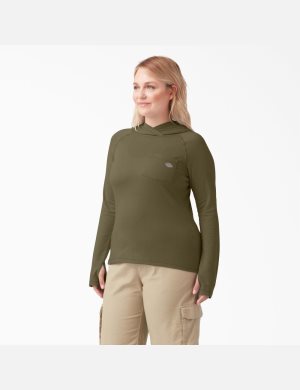 Military Green Heather Dickies Plus Cooling Performance Tops | 217SPQHYG