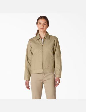 Military Khaki Dickies Insulated Eisenhower Coats & Jackets | 258QHUOTF