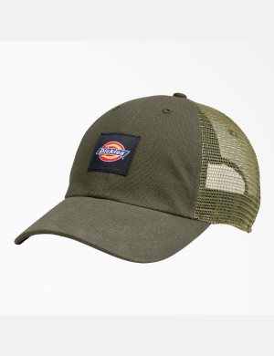 Moss Green Dickies Canvas Trucker Hats | 980XDOVBH