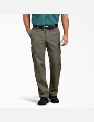 Moss Green Dickies FLEX Regular Fit Straight Leg Pants | 584SEILOC