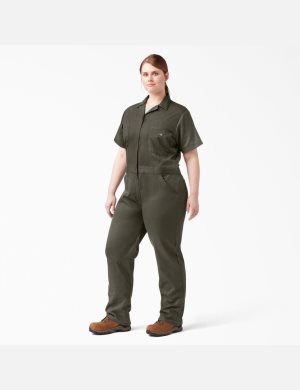 Moss Green Dickies Plus FLEX Cooling Short Sleeve Coveralls & Overalls | 512PLMTRO