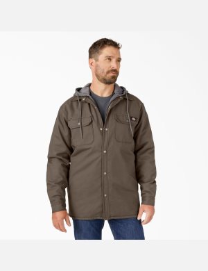 Mushroom Dickies Hydroshield Duck Hooded Shirt Jackets | 035FXBUDO