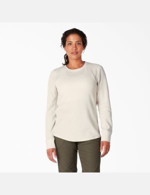 Oatmeal Heather Dickies Thermal Long Sleeve T-Shirts | 723ICJLUO