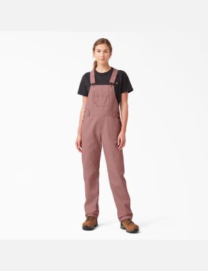 Rinsed Ash Rose Dickies Relaxed Fit Bib Overalls | 503XPCVKW