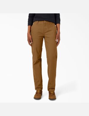 Rinsed Brown Duck Dickies Duck Carpenter Pants | 271XNGPHY