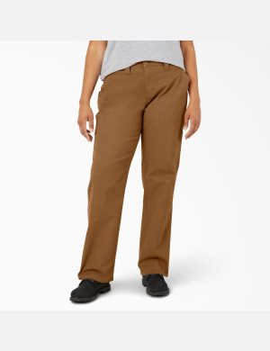 Rinsed Brown Duck Dickies Plus Duck Pants | 071PXMGUF