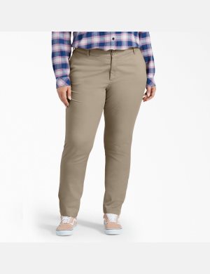 Rinsed Desert Sand Dickies Plus Skinny Fit Pants | 543YNBSHE