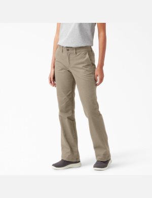 Rinsed Desert Sand Dickies Slim Bootcut Twill Pants | 095ALBUHS