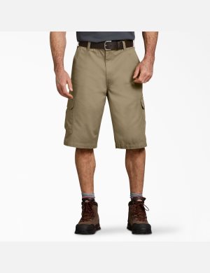 Rinsed Khaki Dickies Loose Fit Shorts | 063RWCBHE