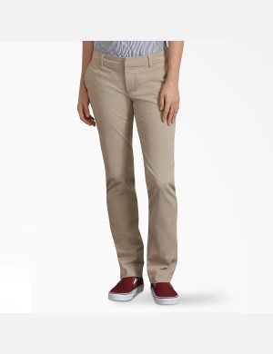 Rinsed Oxford Stone Dickies Perfect Shape Straight Leg Pants | 270QLONVW