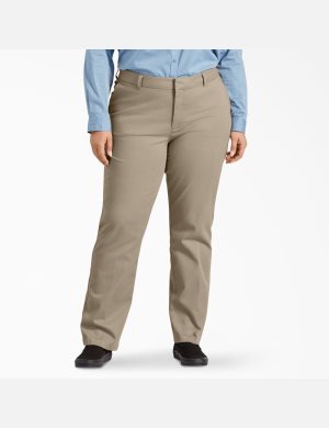 Rinsed Oxford Stone Dickies Plus Perfect Shape Straight Leg Pants | 842REAFSX