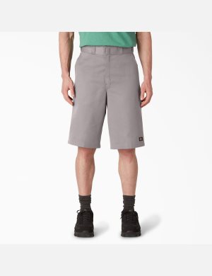 Silver Dickies Loose Fit Flat Front Shorts | 972JPTLHA