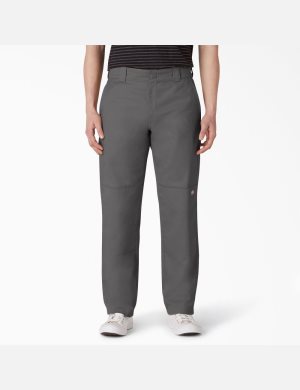 Slate Gray Dickies Flat Front Double Knee Pants | 430RPCXHD